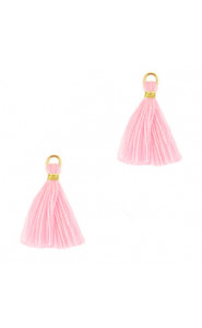 Quaste Ibiza Style 1.5cm Gold - pink